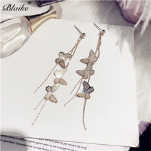 Blaike moda 925 Plata de ley con aguja colgante pendientes de borla para mujer exquisitos pendientes de mariposa de múltiples capas regalos 2024 - compra barato