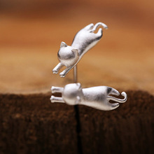 Hot Sale Fashion Real Silver Color  Cat Earrings For Women Jewelry Pendientes Brincos Wholesale 2024 - buy cheap