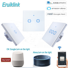 ЕС Wifi выключатель света стеклянная панель сенсорный светодиодный выключатель света для умного дома беспроводной пульт дистанционного управления Ewelink приложение работает с Alexa 2024 - купить недорого