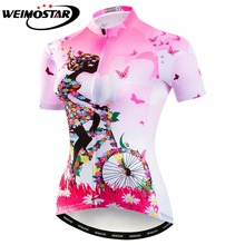 Pink Green Cycling Jersey Women Bike Top Shirt Summer Short Sleeve MTB Cycling Clothing Ropa Maillot Ciclismo Bicycle Clothes 2024 - buy cheap