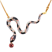 Ожерелье и кулоны в виде змеи, Модный золотой цветной чокер со стразами для женщин N216 2024 - купить недорого