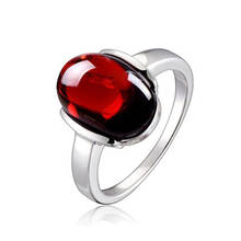 3 colors 925 Sterling silver Natural semi-precious stones red rings Garnet Rings Women jewelry lovers best simple fashion gift 2024 - buy cheap