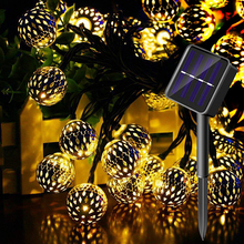 Luzes de corda solares, bola do marrocos, 5m, 20led globo, luzes de fadas, iluminação de natal para jardim, quintal, decoração de casa