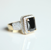 Модное квадратное кольцо из искусственного циркония золотого цвета, коктейльное кольцо, женские и мужские ювелирные изделия 2024 - купить недорого