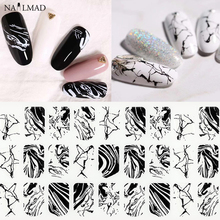 1 sheet Black Water Marble Nail Sticker Splash Ink 3D Nail Art Stickers White Marble Adhesive Decals Full Wraps Nail Decorations 2024 - buy cheap