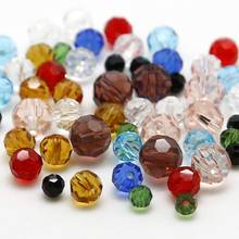 Hot Sale Round Faceted 4mm approx 100pcs Glass Crystal Beads colorful Pick Loose Beads for Fashion Necklace Jewelry Making 2024 - buy cheap