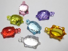 50 pingentes acrílicos transparentes do encanto da tartaruga da cor misturada 24mm 2024 - compre barato