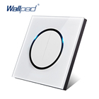 Interruptor de luz de parede wallpad l6, com 2 gang, clique aleatório, botão de retorno, luz led, indicador de led, painel de vidro temperado branco - compare preços