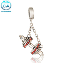 GW-amuleto de pesas de plata esterlina, piedras Rojas pavimentadas para fabricación de joyas, pulseras, brazaletes, joyería de marca S425 2024 - compra barato
