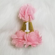 Baby boy girl First 1st One Year Old happy Birthday Party Hat flower Headband Princess Prince decoration gift favor Photo Prop 2024 - buy cheap