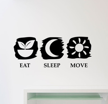 Eat Sleep Move Wall Decal Gym Fitness Quote Vinyl Sticker Poster Art Bedroom Home Decor Self Adhesive Wallpaper Mural D408 2024 - buy cheap