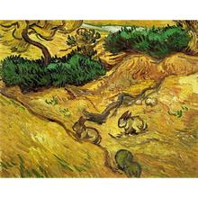 Campo com dois coelhos, pinturas a óleo de vicente van gogh, arte de reprodução de paisagem, decoração de casa pintada à mão 2024 - compre barato