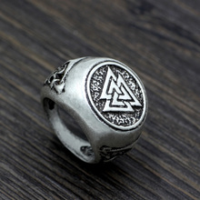 youe shone Men Valknut Norse Viking Odin Symbol Scandinavian Vikings Valknut Warrior's Ring Size 6 2024 - buy cheap