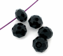 DoreenBeads Glass Loose Beads Flat Round Black Faceted About 4mm( 1/8") Dia, Hole: Approx 0.8mm, 40 Pieces Hot new 2024 - buy cheap
