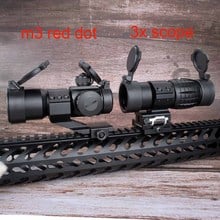 2in1 M3 + 3x magnifier scope Optical sight Red Dot Hunting Scope Collimator Sight Rifle Reflex Shooting L Shaped Mount 2024 - buy cheap