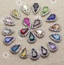 20pcs 8*13mm  Mix Color Round Sew On Rhinestone With Claw Setting Silver Back With Metal Claw With Holes DIY garment stones 2024 - buy cheap