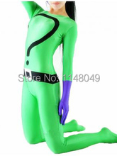 Free Shipping Green Question Mark Pattern Spandex Superhero Costume for Woman 2024 - buy cheap