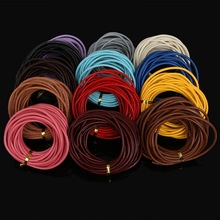 Corda de couro genuíno de pu, corda redonda de couro de 3mm 5m/sheaf para joias faça você mesmo fit, 13 cores que fazem pulseiras 2024 - compre barato