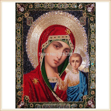 Pintura de diamante artesanal, bordado de diamantes de punto de cruz completo religioso de la Virgen, regalo para la decoración del hogar, iconos, Diamante redondo 2024 - compra barato