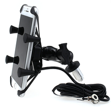 Soporte de teléfono con cargador USB para motocicleta, accesorios de navegación GPS x-grip para KAWASAKI EX250R NINJA 250/250R/300 2008-2019 2024 - compra barato