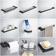 304 Stainless Steel Bath Hardware Sets Matte Black Towel Bar Racks Paper Towel Rack Toilet Brush Soap Dish Bathroom Accessories 2024 - buy cheap