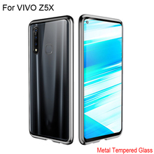 Роскошный чехол с магнитной адсорбцией для VIVO Z5X z5x, металлическая рамка, крышка из закаленного стекла для VIVO Z 5X, защитный чехол для телефона 2024 - купить недорого