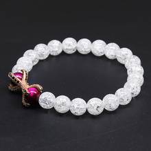 8mm A White Crystal Stone Beads with Micro Paved Cz Bracelet,Rose Tiger Eye Stone Girls Party Gift Bracelet for Women 2024 - buy cheap