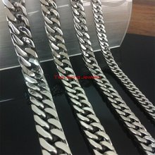 18"-40"High Quality Men's Stainless Steel Curb Cuban Chain Necklace 7/9/11/13mm Best Selling Nice Gift 2024 - buy cheap