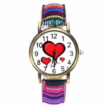 Love Heart, сексуальные женские модные кварцевые часы, женские часы для влюбленных, подарок на день Святого Валентина, джинсовый браслет, наручные часы 2024 - купить недорого