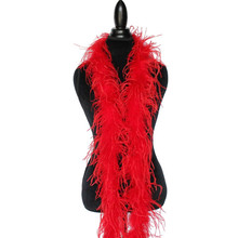 Tira de plumas DIY rojo esponjoso para manualidades y disfraces, 2M, 1 tira, para decoración de fiestas de bailarinas y bodas 2024 - compra barato