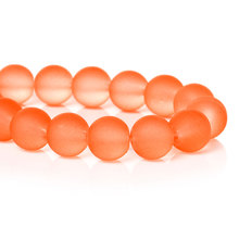 DoreenBeads Glass Loose Beads Round Orange-red Frosted About 11mm Dia,Hole:Approx 1.2mm,82cm long,1 Strand(Approx 88 PCs) 2024 - buy cheap