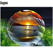 3d diy diamante pintura de paisagem do nascer do sol, full round/quadrado resina diamante bordado, ponto cruz de diamantes, cenário natural, decoração 2024 - compre barato