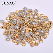 JUNAO 4 5 6 mm Gold Color Round Flowers Rhinestones Flatback Resin Nail Crystals Stones Non Sewing Strass Beads for Nail Crafts 2024 - buy cheap