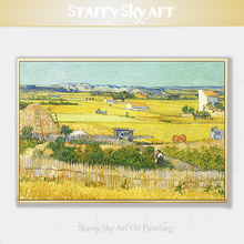 Pintura al óleo sobre lienzo de campo de trigo de cosecha de alta calidad pintada a mano artista profesional reproduzca la pintura al óleo del campo de Van Gogh 2024 - compra barato