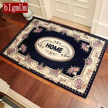 Luxuy Europe Carpet For Living Room Big Bedroom Blanket Blue/Brown/Red Plaid Floral Rugs Jacquard Non-slip Rectangular Floor Mat 2024 - buy cheap