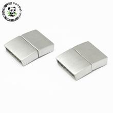 304 Stainless Steel Magnetic Clasps, Rectangle, Stainless Steel Color, 21x16.5x4.5mm, Hole: 2.5x15mm 2024 - buy cheap