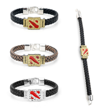 Dota 2 Logo Leather Bracelet Men Women Punk Accessories Braided PU Bracelets Buckle Wristbands 2024 - buy cheap