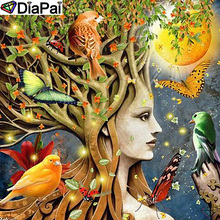 DiaPai Diamond Painting 5D DIY 100% Full Square/Round Drill "Character tree bird"Diamond Embroidery Cross Stitch 3D Decor A13319 2024 - buy cheap