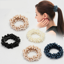 Элегантные головные уборы с жемчугом и кристаллами, эластичные резинки для волос, эластичная резинка для волос, кольцо, галстук, ободок для женщин 2024 - купить недорого