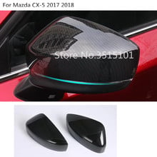 Car Body Carbon Fibre Rear View Rearview Side Glass Mirror Cover Trim Frame Lamp 2pcs For Mazda CX-5 2017 2018 2019 2020 2024 - buy cheap