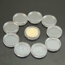 10 Uds. De cajas redondas transparentes para cápsulas de almacenamiento de monedas, soporte de plástico redondo de 22mm, shipping-Y102 gratis 2024 - compra barato