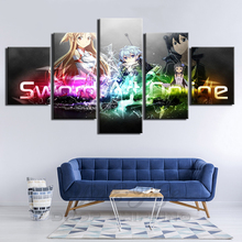 Canvas HD Print Painting Wall Art 5 Piece Animation Sword Art Online Poster Modern Home Decor Modular Picture For Living Room 2024 - buy cheap