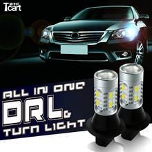 Tcart yellow turn signals light DRL For Toyota Corolla 2007-2014 7440 LED DRL Daytime Running Light &Turn Signals all in one 2024 - buy cheap