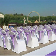 Capas de cadeira decorativas esticáveis para casamento, banquetes, assentos de hotel universais, com faixas de cadeira 2024 - compre barato