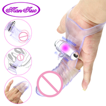 Man nuo Finger Sleeve Vibrator with Battery G Spot Massage Clit Stimulate Sex Toys For Women Lesbian Orgasm Adult Products 2024 - buy cheap