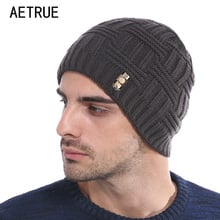 AETRUE Winter Beanies Bonnet Knit Hat Men Winter Hats For Men Women Brand Beanie Skullies Balaclava Black Gorros Warm Hats 2018 2024 - buy cheap