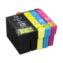 Cheio de Tinta 4 PCS T2711 T2712 T2713 T2714 XL Cartucho de Tinta PARA Impressora Epson WF3620DWF 3640DTWF 7110DTW 7610DWF 7620DTWF 2024 - compre barato