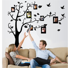 ZOOYOO70 * 90 см/в черном 3D DIY фото дерево ПВХ Наклейка на стену/клейкие Семейные настенные наклейки росписи художественное украшение для дома 2024 - купить недорого