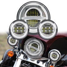 Faro LED de 7 pulgadas para motocicleta, luces antiniebla de 4,5 pulgadas, Softail Electra Glide 2024 - compra barato