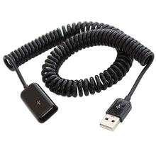 2 M Mola Enrolada USB 2.0 Macho para Fêmea cabo de Dados cotovelo Cabo de Extensão Carregador de Sincronização 2024 - compre barato